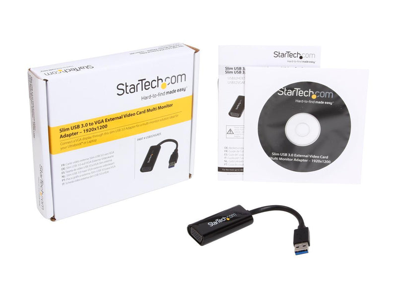 StarTech.com USB32VGAES Slim USB 3.0 to VGA External Video Card Multi Monitor