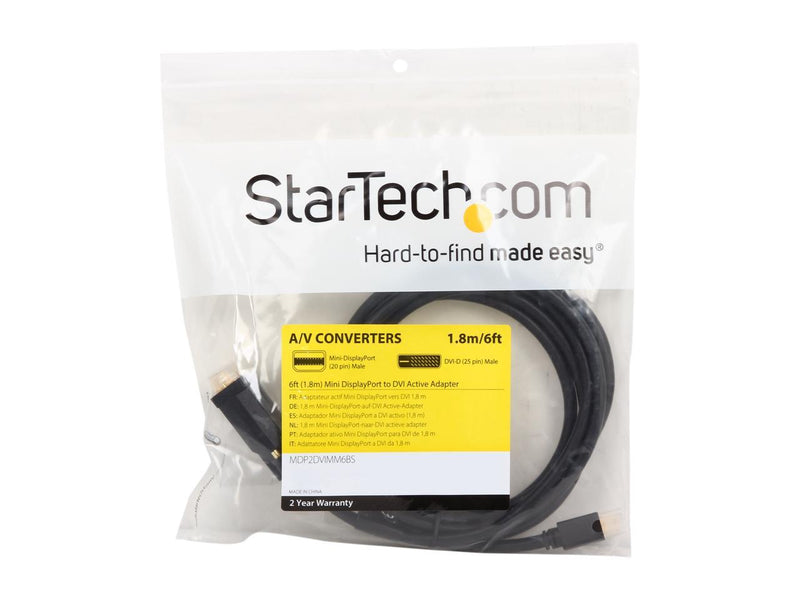 StarTech.com Model MDP2DVIMM6BS Mini DisplayPort to DVI Active Adapter Converter