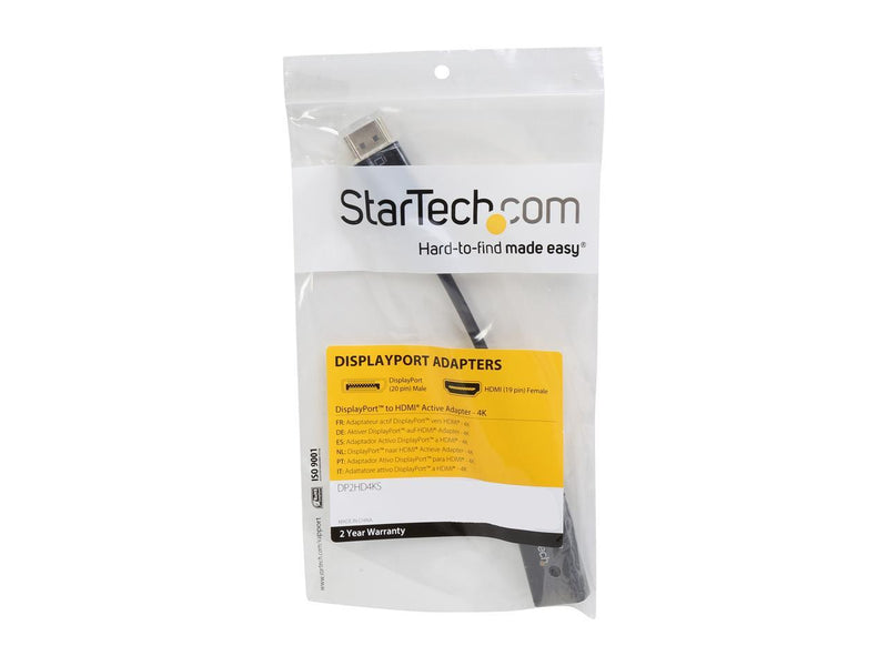 StarTech.com DP2HD4KS DisplayPort to HDMI 4K Audio / Video Converter - DP 1.2 to