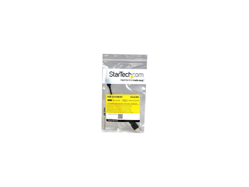 StarTech USBAUB15CMBK 15cm (6in) Mobile Charge Sync USB to Slim Micro USB Cable
