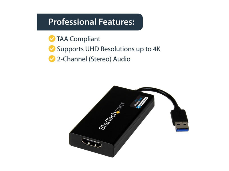 StarTech.com USB32HD4K USB 3.0 to HDMI Display Adapter 4K Ultra HD, DisplayLink