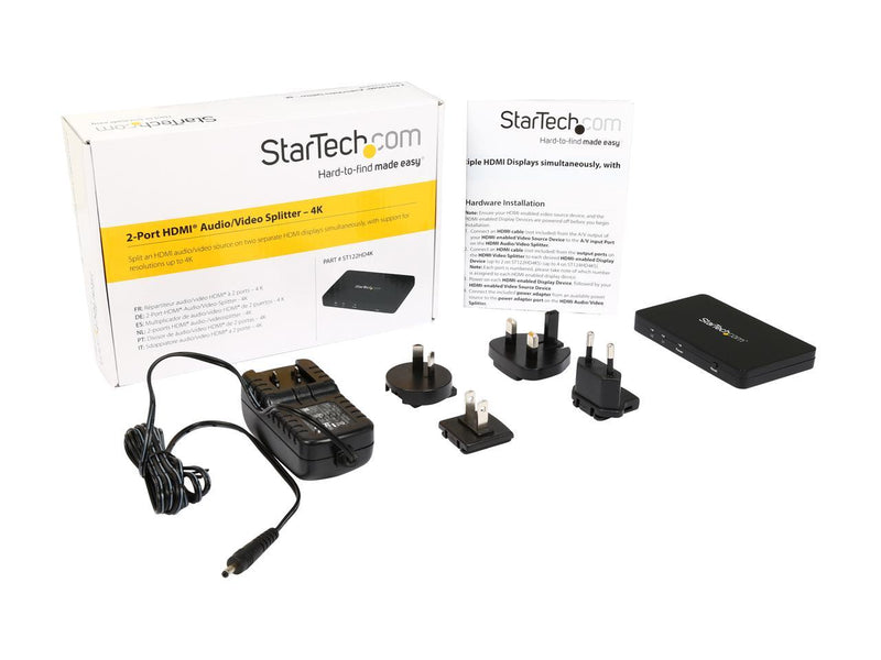 StarTech ST122HD4K HDMI Splitter 1 In 2 Out - 4k 30 Hz - 2 Port - Aluminum -