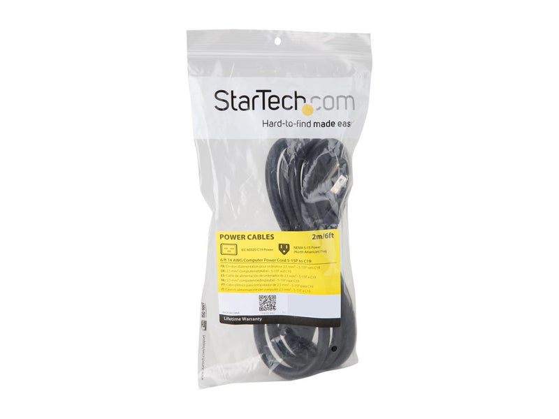 StarTech.com PXT515C19146 6 ft. Computer power cord - NEMA 5-15P to C19, 14 AWG