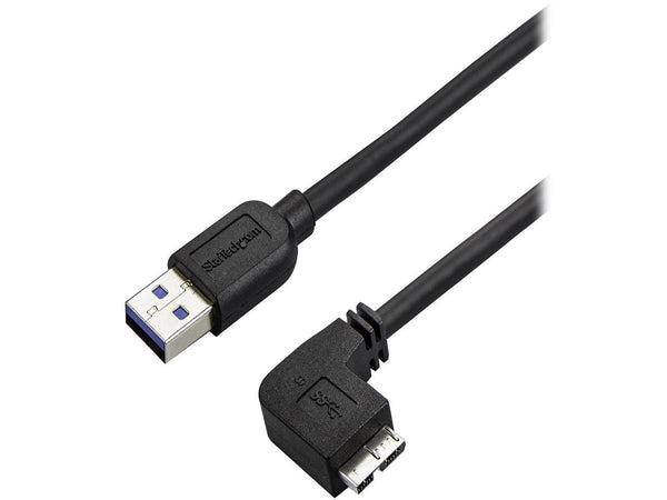 StarTech.com 2m 6 ft Slim Micro USB 3.0 Cable - USB 3.0 A to Right-Angle Micro