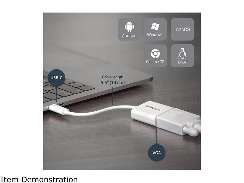 StarTech.com CDP2VGAW USB-C to VGA Adapter