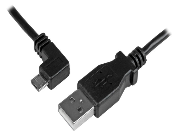 StarTech.com 1m 3 ft Left Angle Micro-USB Charge-and-Sync Cable M/M - USB 2.0 A