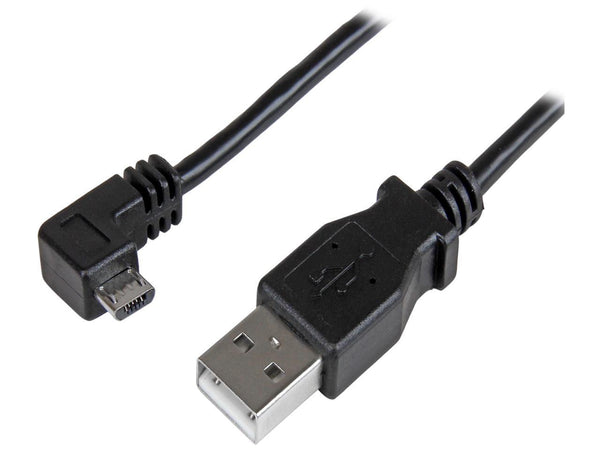 StarTech.com 1m 3 ft Right Angle Micro-USB Charge-and-Sync Cable M/M - USB 2.0 A