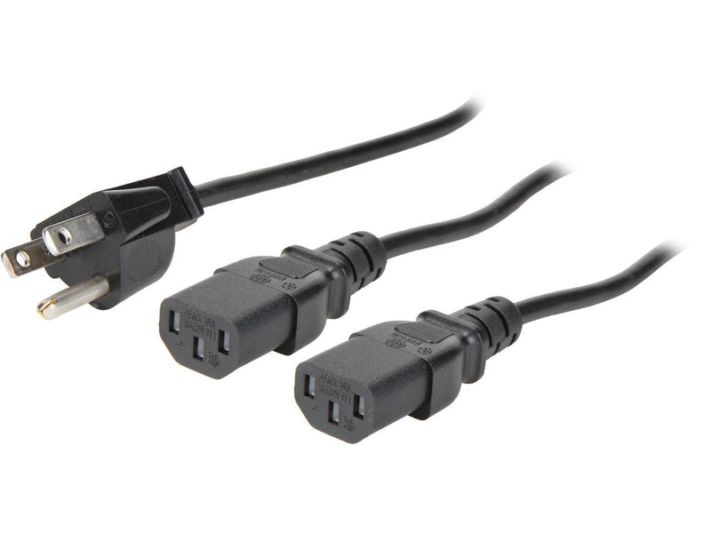StarTech.com PXT101Y10 10 ft. Computer Power Cord - NEMA 5-15P to 2x C13