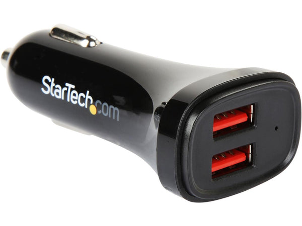 StarTech.com USB2PCARBKS Black Dual-Port USB Car Charger - 24W/4.8A