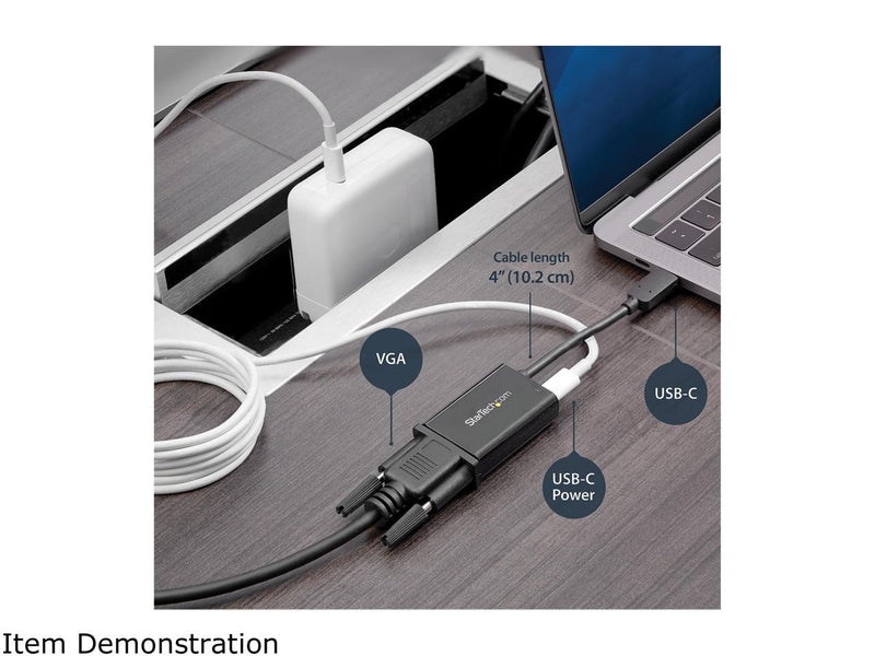 StarTech.com CDP2VGAUCP USB-C to VGA Adapter - with Power Delivery (USB PD) -