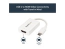 StarTech.com CDP2HDUCPW USB-C to HDMI Video Adapter with USB Power Delivery - 4K