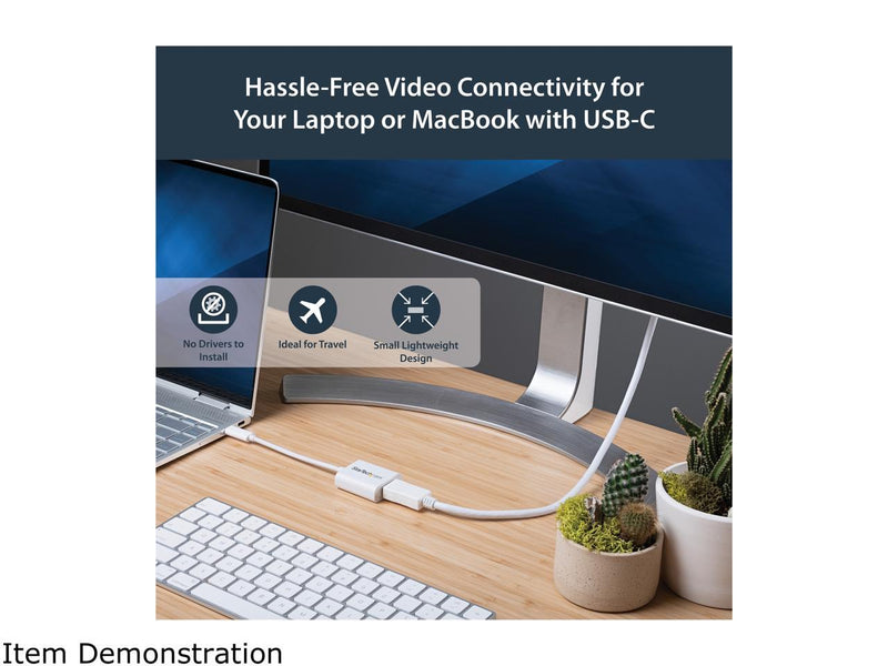 StarTech.com CDP2DPW USB-C to DisplayPort Adapter - 4K 60Hz - White - USB 3.1