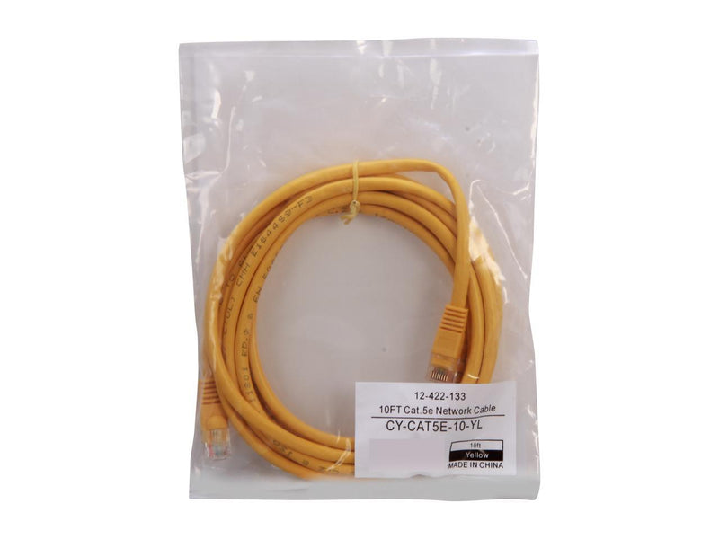 Coboc CY-CAT5E-10-YL 10 ft. Cat 5E Yellow 350Mhz UTP Network Cable