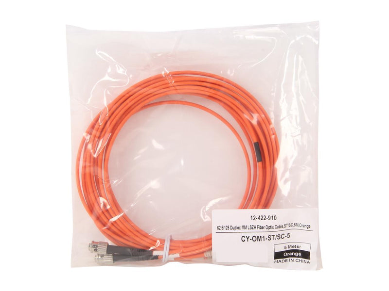 Coboc CY-OM1-ST/SC-5 16.4 ft. Fiber Optic Cable, ST/SC, Multi Mode, Duplex