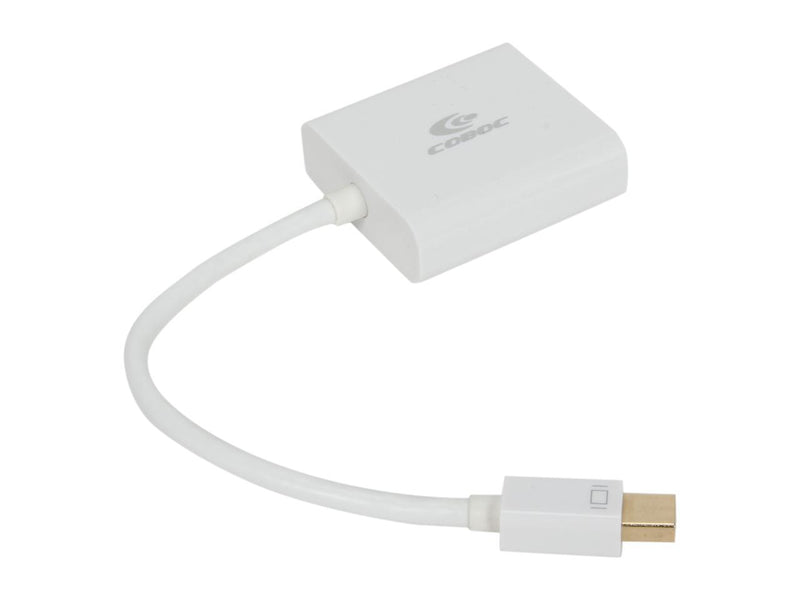 Coboc CL-AD-MDP2DVI-6-WH 6 inch Dongle-style Gold Plated Mini DisplayPort