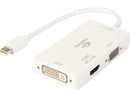 Coboc MDP122HDV-6-WH Mini DisplayPort 1.2 to HDMI, DVI & VGA Adapter, White