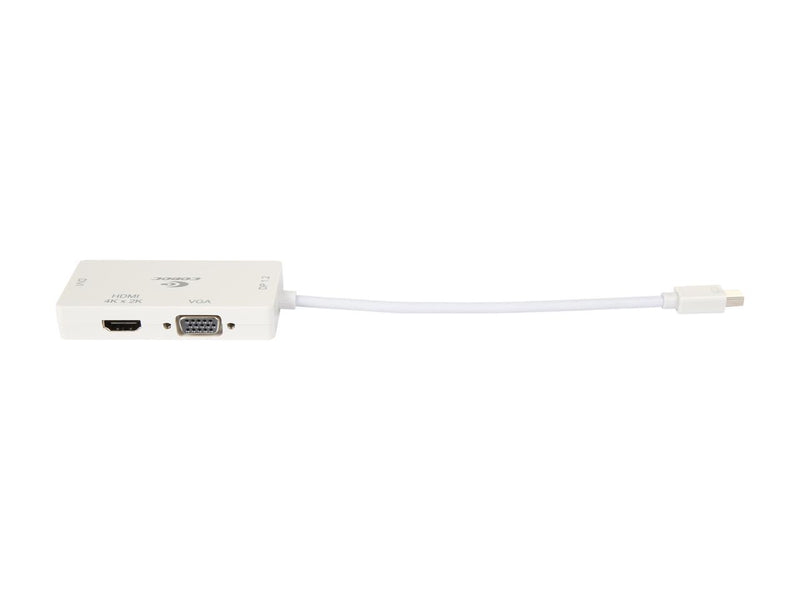 Coboc MDP122HDV-6-WH Mini DisplayPort 1.2 to HDMI, DVI & VGA Adapter, White