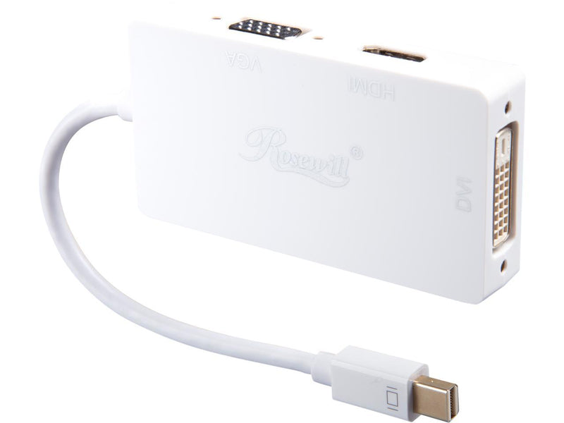 Rosewill CL-AD-MDP2HDV-6-WH 6 inch White 3-in-1 Mini DisplayPort (Thunderbolt