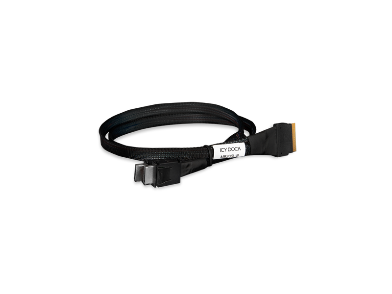 ICY DOCK MB206L-B SlimSAS 8i SFF-8654 to 2x OCuLink 4i SFF-8611 Cable, 19.69