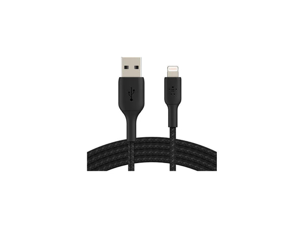 BELKIN CAA002BT1MBK Black Braided Lightning to USB Cable, MFi-Certified iPhone