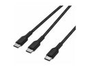 Belkin BoostCharge Pro Braided USB-C to Dual USB-C Cable 140W - Black - 5ft/1.5m