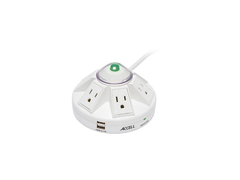 ACCELL D080B-014K 6 ft. 6 Outlets 1080 joules Power Center and USB Charging