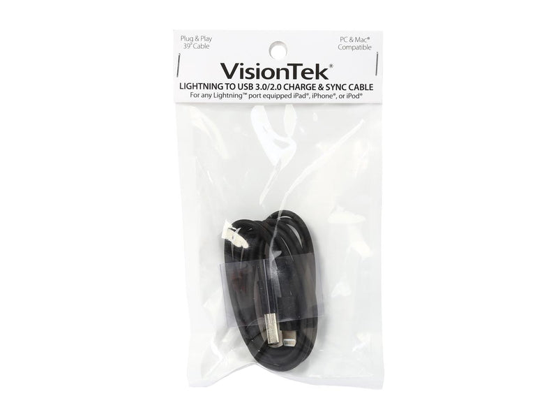 VisionTek 900776 Black Lightning to USB Charge & Sync One Meter Cable