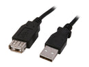 Nippon Labs Black 6 ft. USB cable A/Male to A/Female extension USB 6ft cable