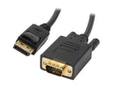 Nippon Labs DP-VGA-3 3 ft. Black DisplayPort to VGA DisplayPort to VGA 28 AWG