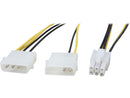 Nippon Labs POW-20308 PCI Express 6 Pin to 5.25 Male x 2DC Adaptor Cable Male to