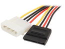 Nippon Labs POW-S6110-6IN 5.25 Male to SATA Internal DC Adapter Cable