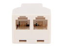 Nippon Labs AD-64-F2F-WH Modular T-Adapter 6P/4C 1F/2F, White