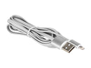 Nippon Labs USB-LI-6-SL Silver Aluminum MFI Lightning Flat Cable with Silver