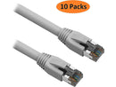 Nippon Labs Cat 8 Ethernet Cable 3 ft. - Gray, 2GHz, 40G, 24AWG, S/FTP -