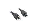Nippon Labs 18 AWG 3 Prong US Notebook Power Cord NEMA 5-15P to C5, 6 ft. Black