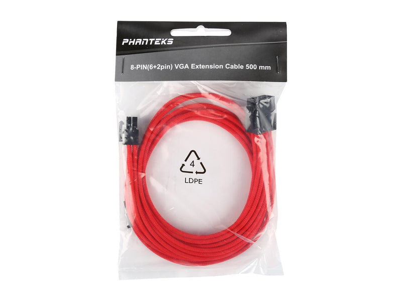 Phanteks 8 to 8 (6+2) Pin VGA Premium Sleeved Extension Cable 19.68" Length