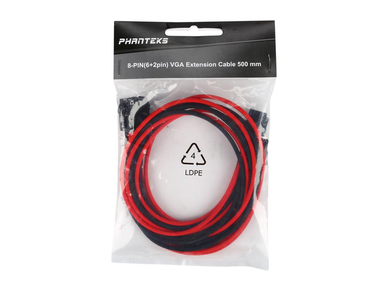 Phanteks 8 to 8 (6+2) Pin VGA Premium Sleeved Extension Cable 19.68" Length