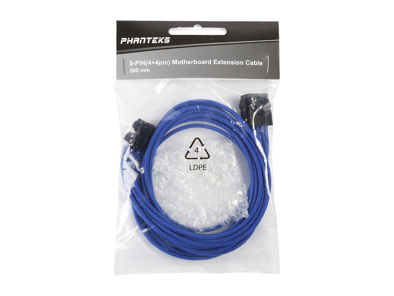 Phanteks 8 to 8 (4+4) Pin M/B Premium Sleeved Extension Cable 19.68" 500mm