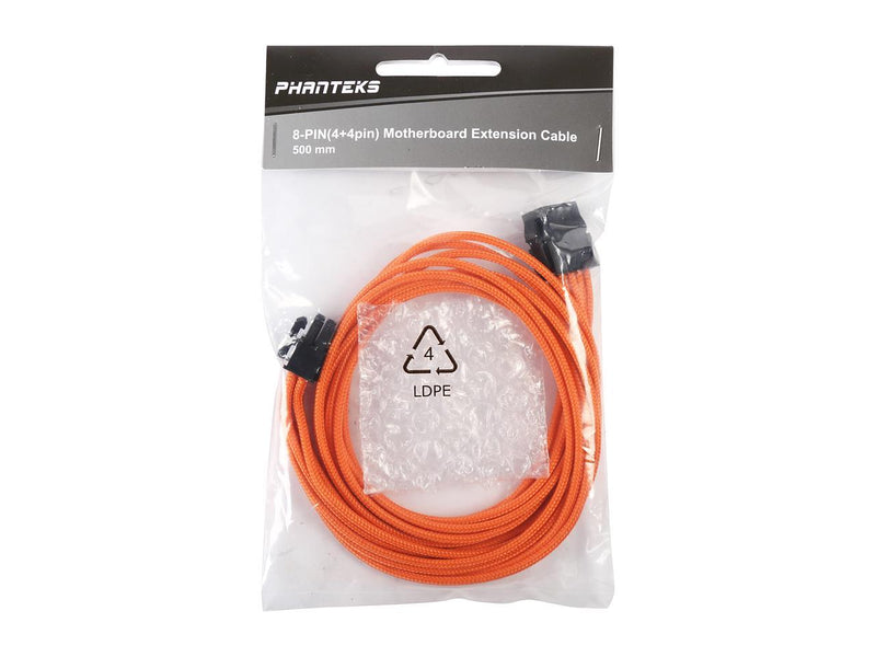 Phanteks 8 to 8 (4+4) Pin M/B Premium Sleeved Extension Cable 19.68" 500mm