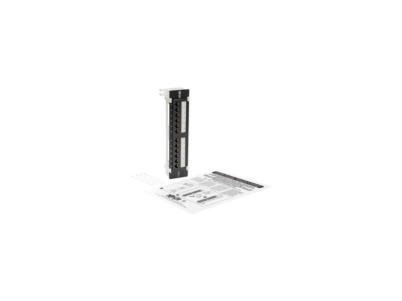 Tripp Lite Cat6 Wall-Mount PoE Patch Panel 12-Port 110/Krone 568A/B RJ45