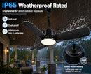 SUTEFAN 44'' OUTDOOR CEILING FAN DIMMABLE 3-COLOR LED LIGHT - BLACK - Like New