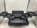 BEAUTY COSMETIC MAKEUP CASE TRAIN EXTENDABLE TRAYS MAGNIFIQ MAKEUP - BLACK - Like New