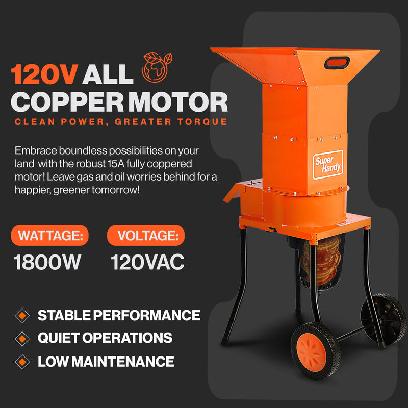 SuperHandy Electric Leaf Mulcher - 120V Corded, 17:1 Reduction Ratio