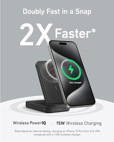 ANKER POWER BANK 15W ULTRA FAST CHARGER 6,600MAH FOLDABLE STAND A1643 - WHITE - Like New