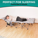 ZONE TECH FOLDING CAMPING COT COT PAD SET FOR OUTDOOR CAMPING TRAV - LIGHT GRAY - Like New
