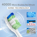 JTF Sonic Electric Toothbrush Travel Case 6 Brush Heads JTF-P200 - White Like New