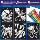 CRAYOLA GLOW FUSION GLOW IN THE DARK COLORING SET MARKERS - 74-7492 - Like New