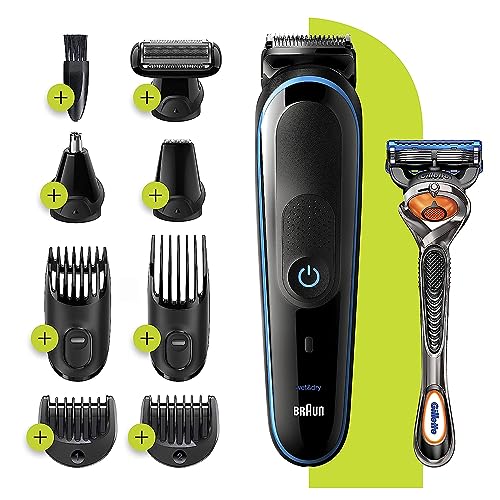 BRAUN HAIR CLIPPERS FOR MEN 9-IN-1 BEARD, EAR AND NOSE TRIMMER HC-0630 - BLUE - Like New