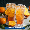 FRESHWARE 24 OZ CLEAR DISPOSABLE PLASTIC CUPS QTY 100 - 24X100B - Like New