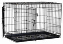PRECISION PET PRODUCTS TWO DOOR GREAT CRATE WIRE DOG CRATE 42 INCH - BLACK - Like New